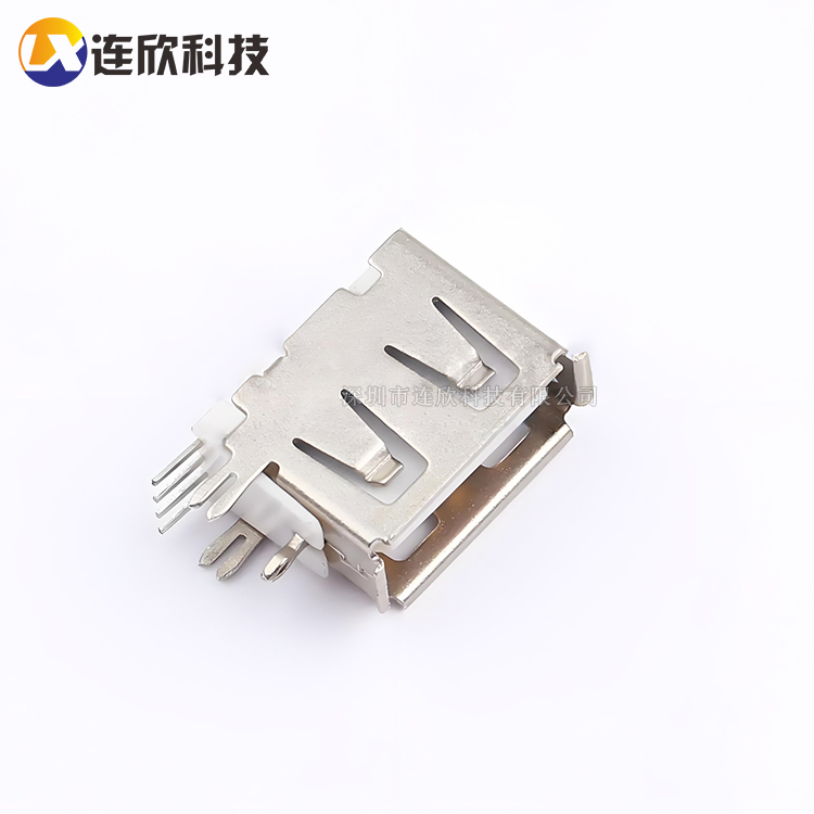 侧插板 USB 2.0AF 短体卷边10MM长 XDBF-0424-11