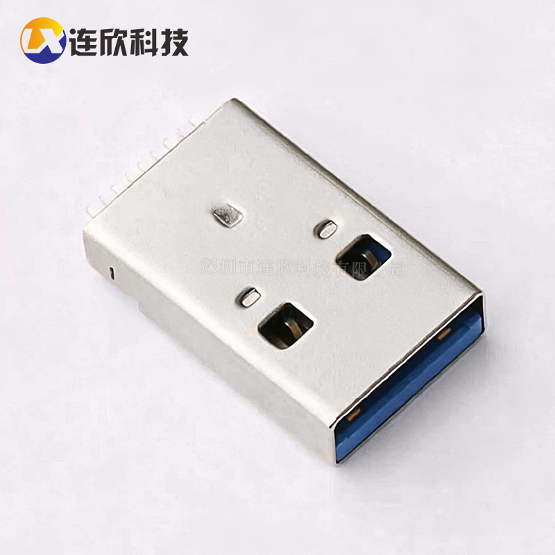 USB 3.0AM公头沉板1.9MM贴板式带柱 XUSM-0930-2319