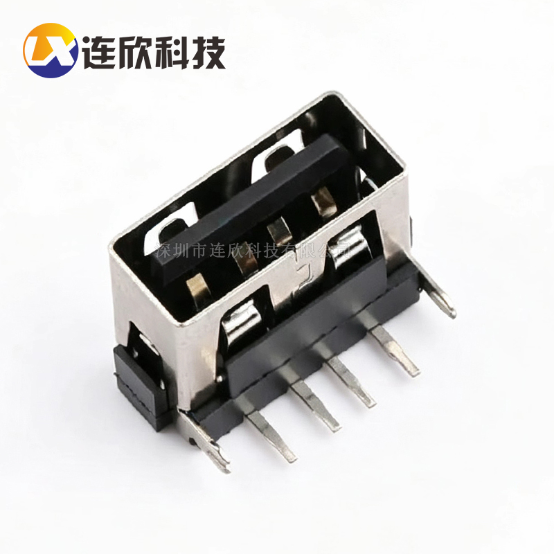 USB 2.0 AF 10.0-6.3H后两脚插板式无边  XUBF-012-0402
