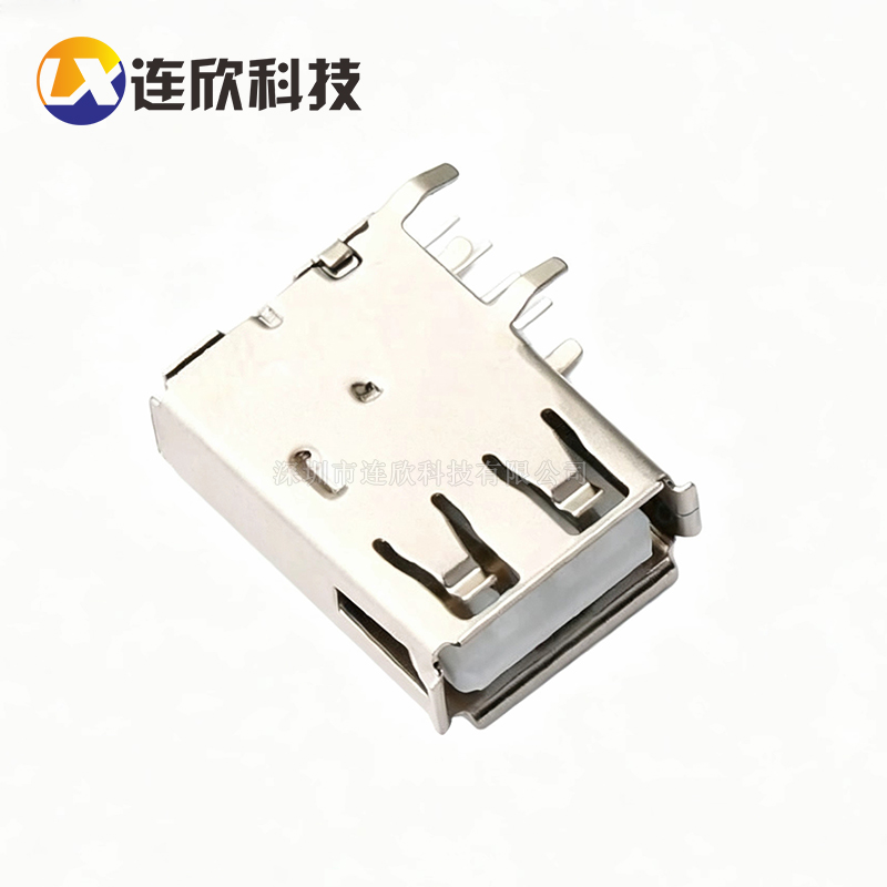 侧插板USB 2.0AF 长体连后盖卷边19.4MM  XDBF-0525-06