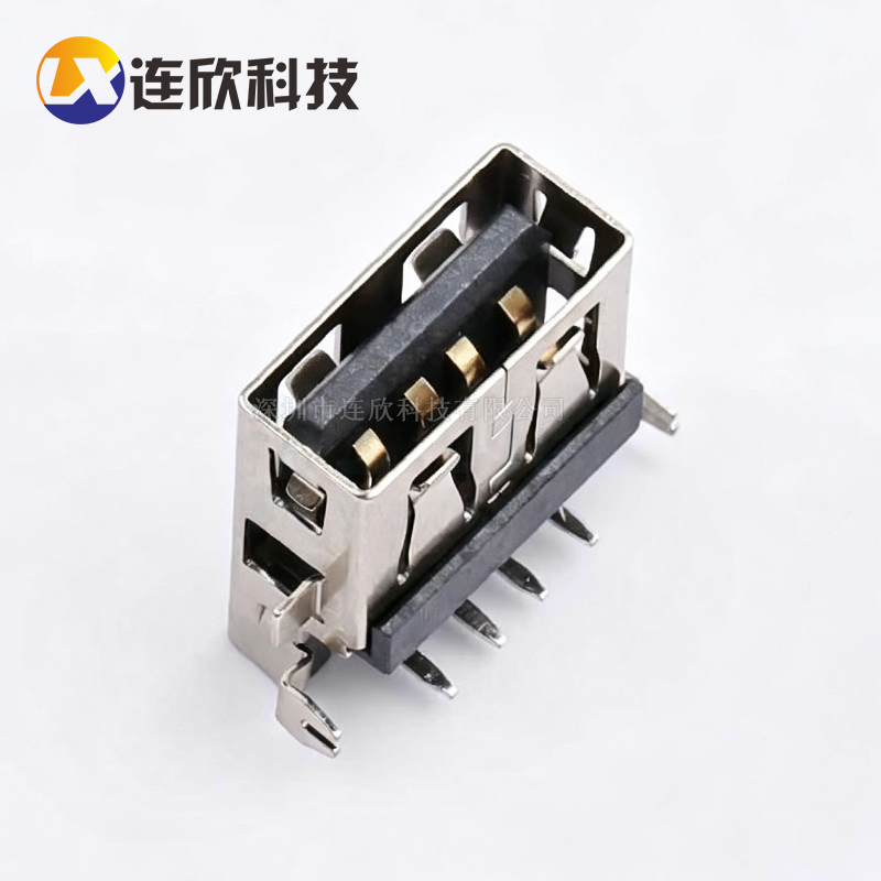 USB 2.0AF 沉板板上3.9H无卷边  XUBF-0523-0439