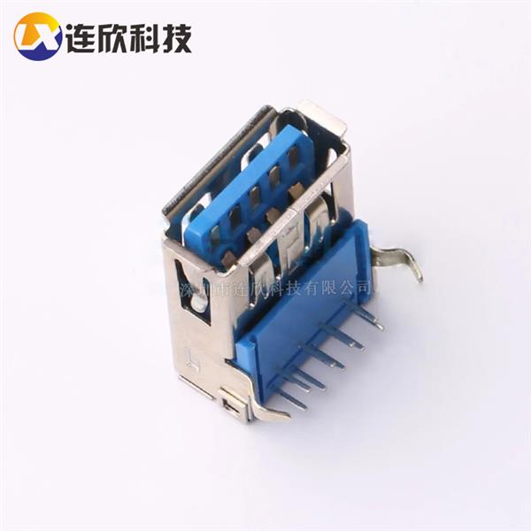 USB 3.0 AF90插板式卷边  XUSF-0901-0413