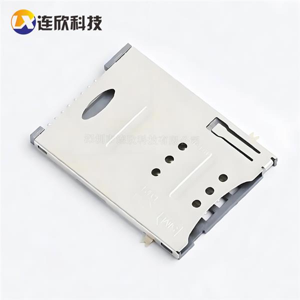自弹式SIM卡座 6+2PIN  H1.85 5.15脚距无柱 XDSM-0211-0681