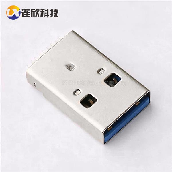USB 3.0AM公头沉板1.9MM贴板式带柱 XUSM-0930-2319