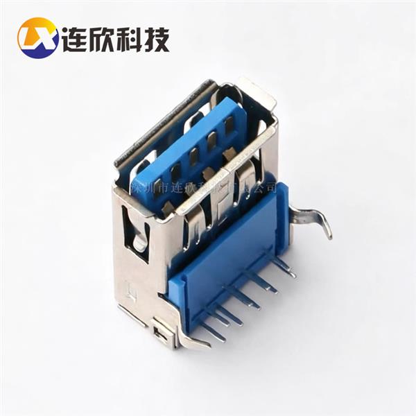 USB 3.0 AF90插板式卷边  XUSF-0901-0413