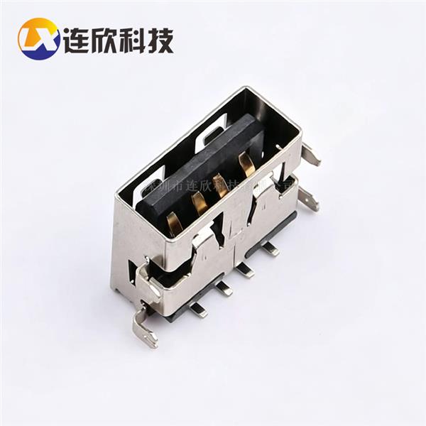沉板式USB 2.0AF H1.9MM 插板式无边  XUDF-0411-0220