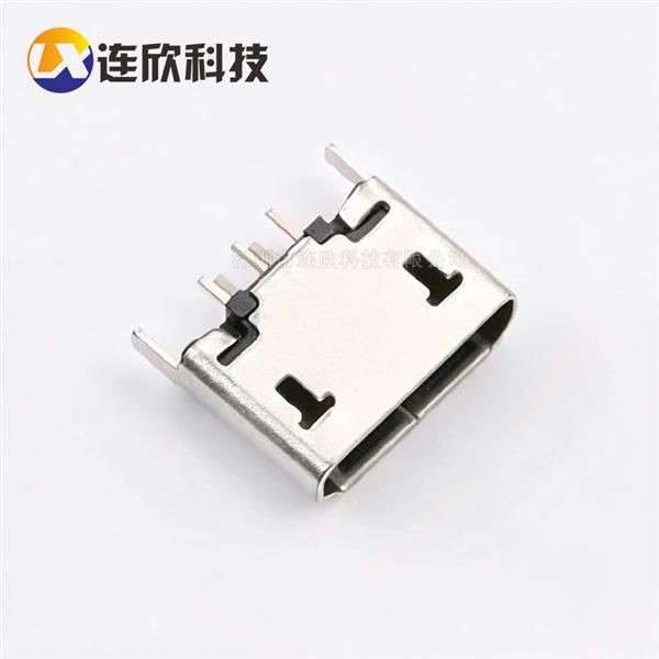 MICRO USB 5PIN母座立式直插板式 直边/平口  XUDF-0418-016