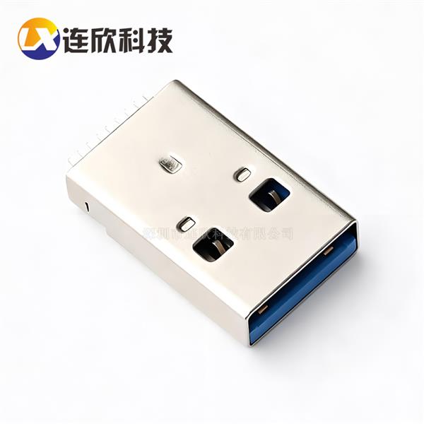 USB 3.0AM公头沉板1.9MM贴板式带柱 XUSM-0930-2319