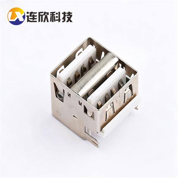 双层 USB 2.0AF 90度沉板直边无后盖  XUDF-0208-08